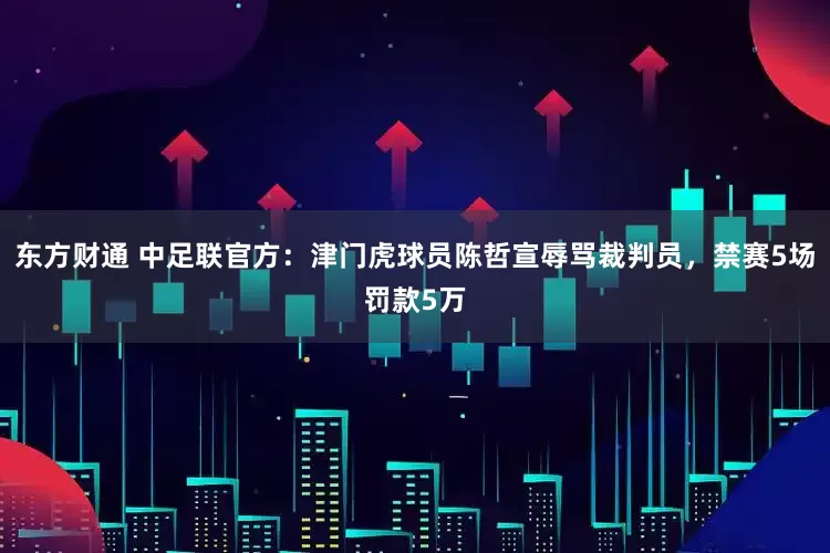 东方财通 中足联官方：津门虎球员陈哲宣辱骂裁判员，禁赛5场罚款5万